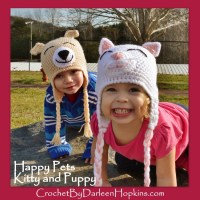 Cat and Dog Crochet Hat Pattern by Darleen Hopkins