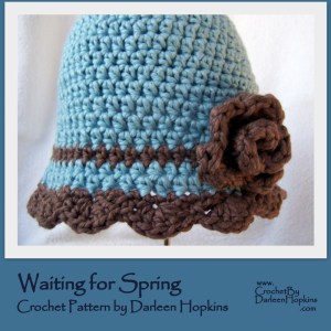 Waiting for Spring Crochet Pattern by Darleen Hopkins https://crochetbydarleenhopkins.com/patterns/hat-flapper-waiting-for-spring/