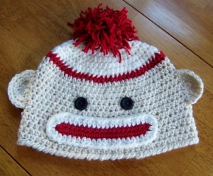 Sock Monkey Crochet Hat Pattern by Darleen Hopkins