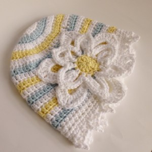 Daisy Hat for Halos of Hope based on pattern by Akua Lezli Hope