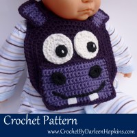 Hippo bib crochet pattern by Darleen Hopkins