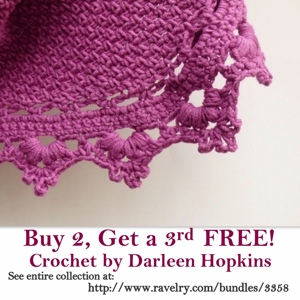 Buy 2 Crochet by Darleen Hopkins Patterns, Get a 3rd for FREE!
