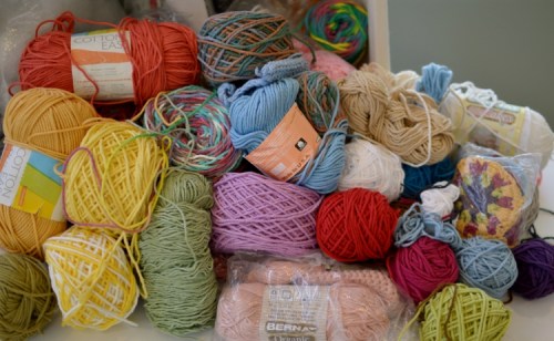 cotton and cotton blend yarn stash for charity crochet