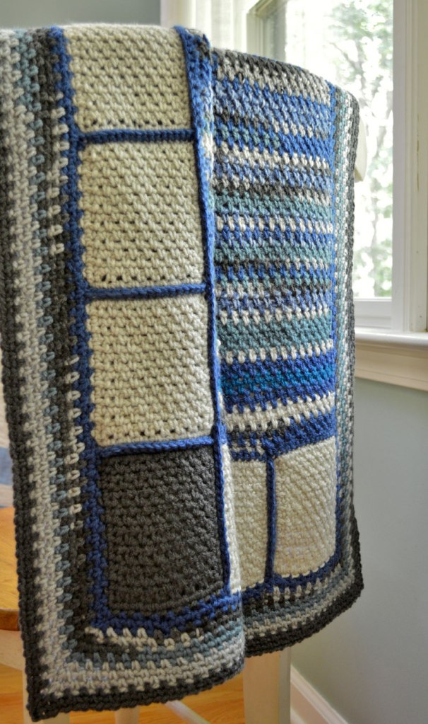 Lapghan crocheted with scraps made for donation #CbyDH