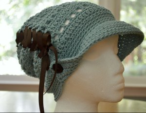 Countryside Slouchy crocheted for Halos of Hope, chemo donation