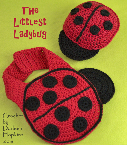 Ladybug Rattle Crochet Pattern Bib and Rattle-Ladybug | Crochet By Darleen Hopkins
