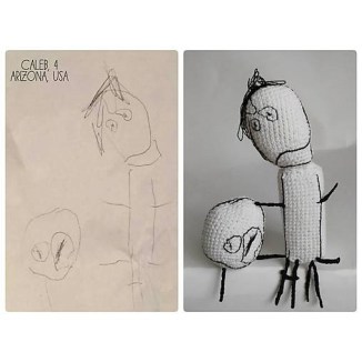 Crochet toy from children's art. 