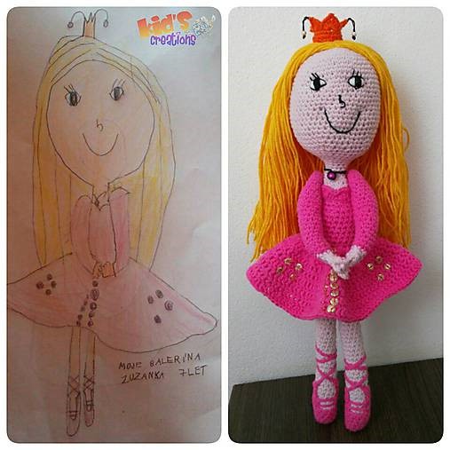 Crocheted toy from child's art.