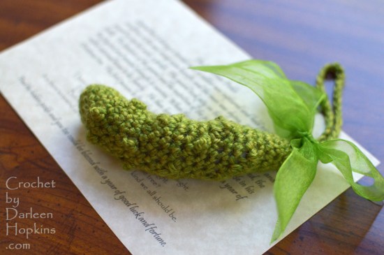 Christmas Pickle Gift Set crochet pattern by Darleen Hopkins