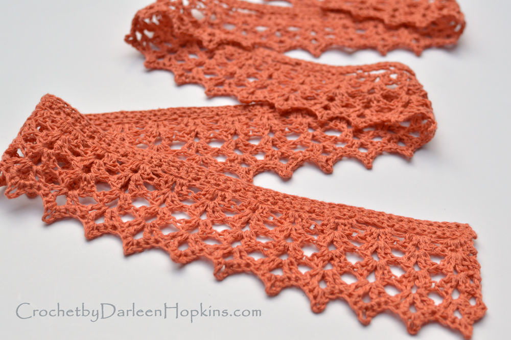 Tiffany Scarf lace crochet pattern by Darleen Hopkins #CbyDH
