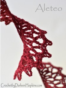 Aleteo close up crochet lace scarf pattern by Darleen Hopkins