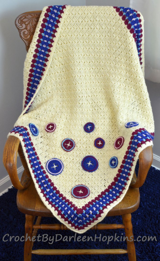 Cute as a Button Baby Blanket crochet pattern