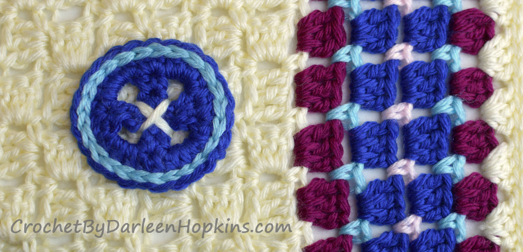 Crochet pattern for a baby blanket Cute as a Button
