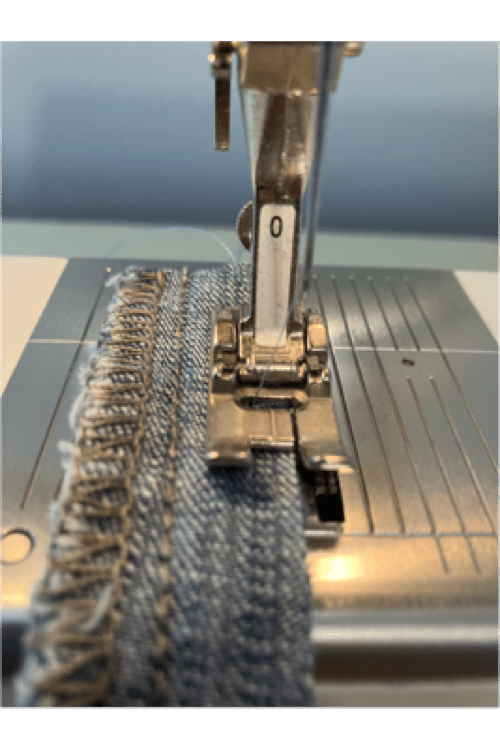 upcycle denim jeans prepping inseam