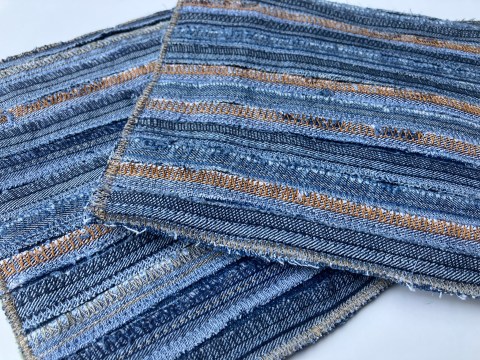 handmade hot pad from upcycled denim jeans